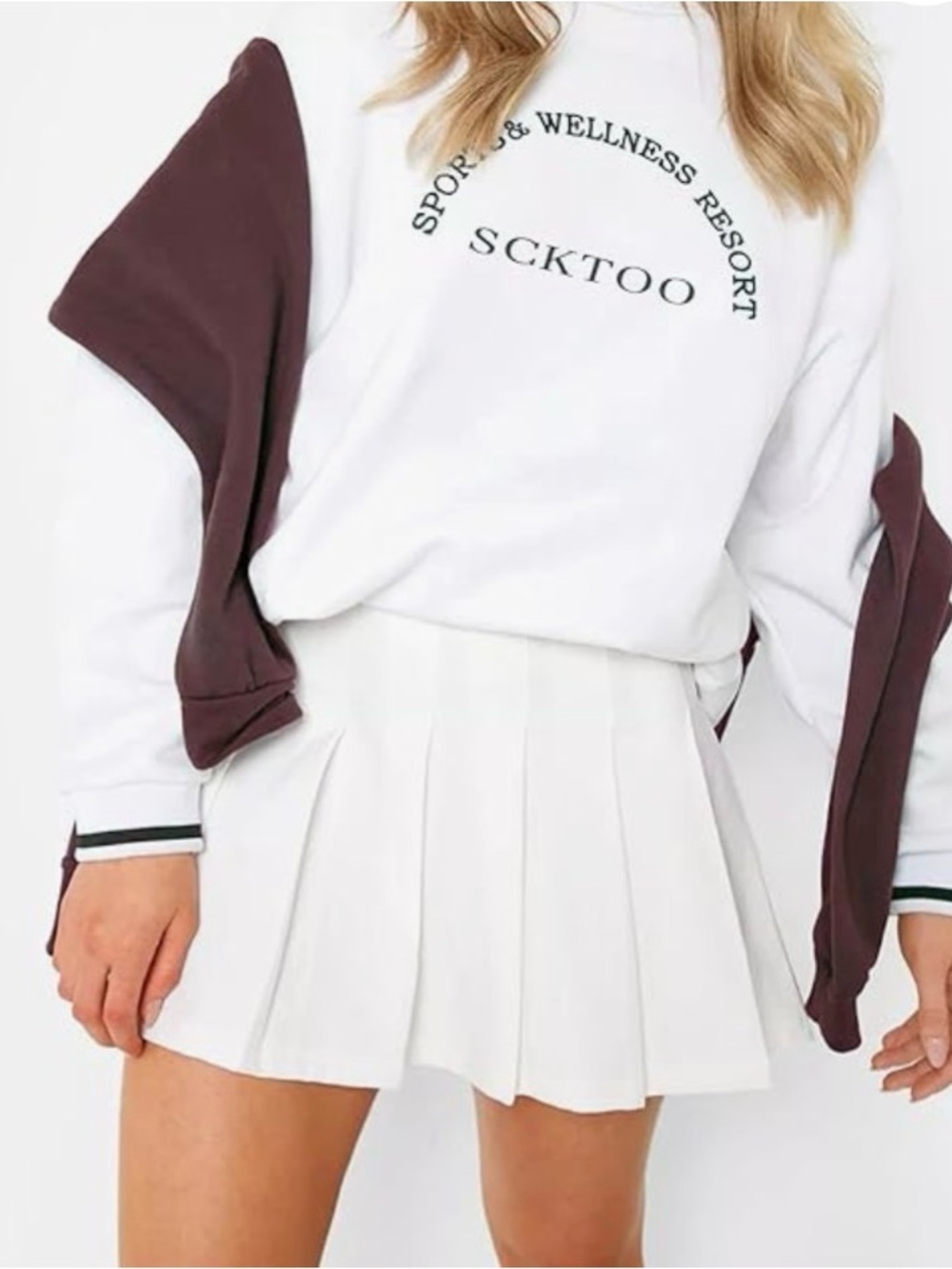 Classic Pleated White Tennis Skirt